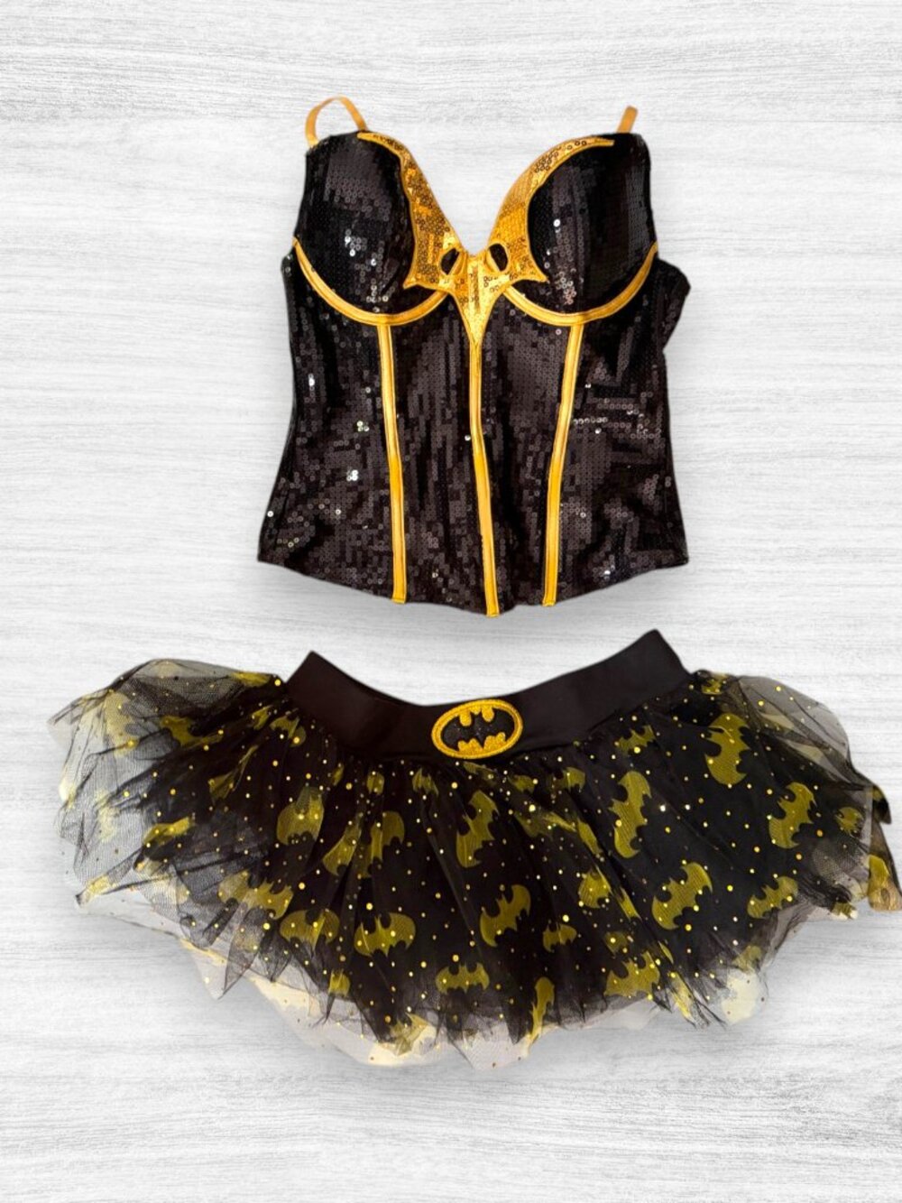 Rubie's DC Comics Batgirl Sequin Corset & Batman Tutu Costume Set Women's L